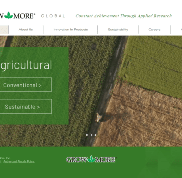 Grow More agriculture and specialty chemicals website homepage