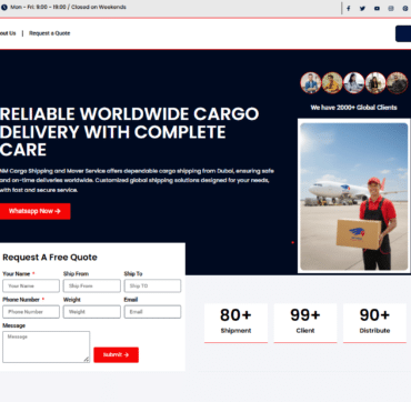 NM Cargo Dubai international shipping and logistics website homepage