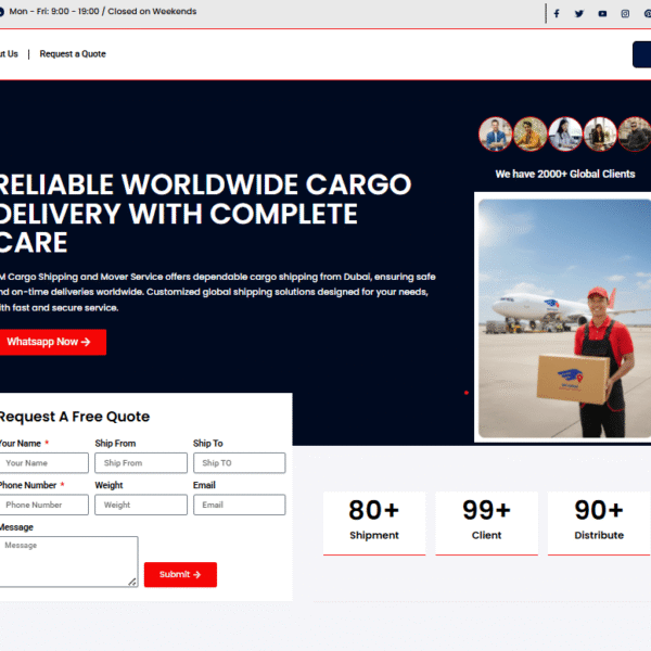 NM Cargo Dubai international shipping and logistics website homepage