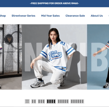 Vomos Asia fashion e-commerce website homepage
