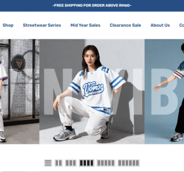 Vomos Asia fashion e-commerce website homepage